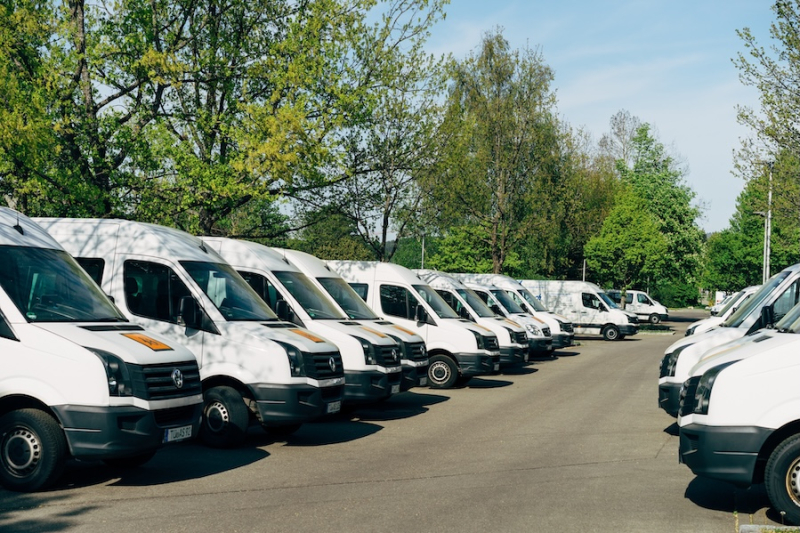 fleet of white vans