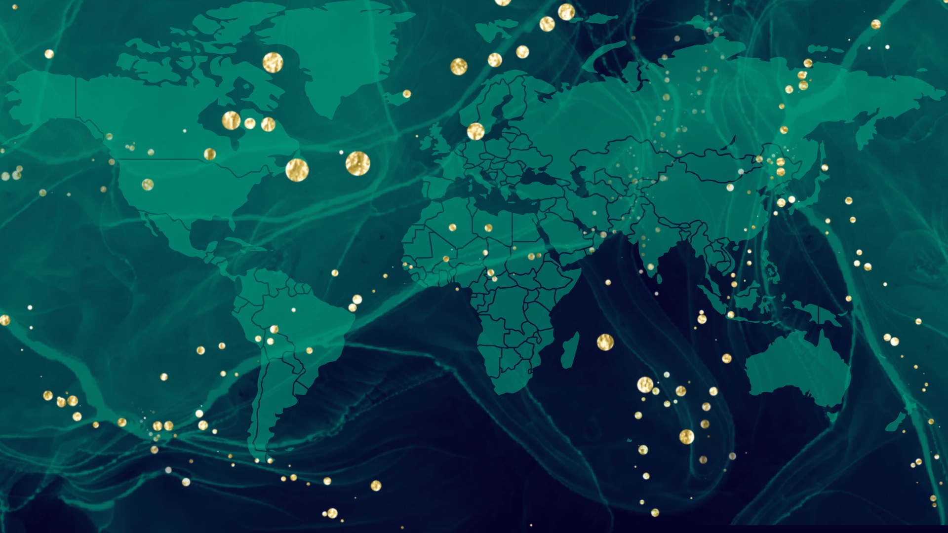 Map of the world showing trade lanes